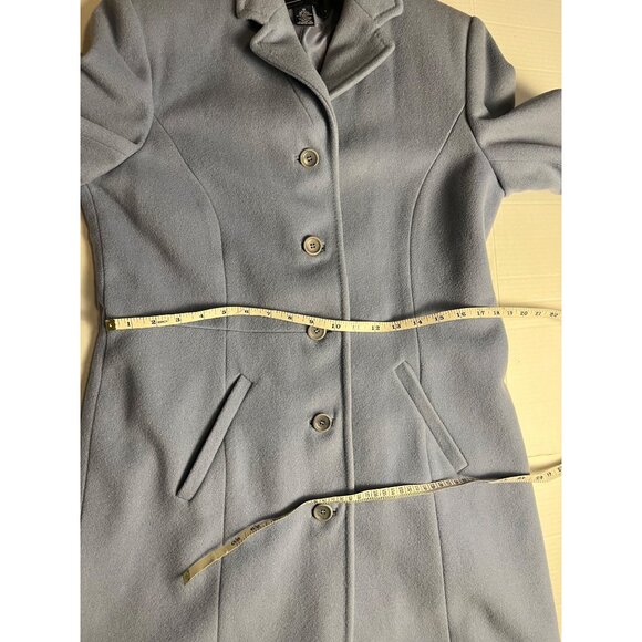 Ann Taylor Womens Light Blue Wool Blend Button-Up Coat Pockets 10 Mid-Length - Picture 10 of 13